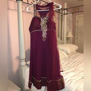 Maroon anarkali